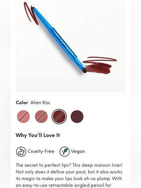 LOVE+CRAFT+BEAUTY Lip Liner with built in lip brush in 3 AVAILABLE SHADES! NEW!